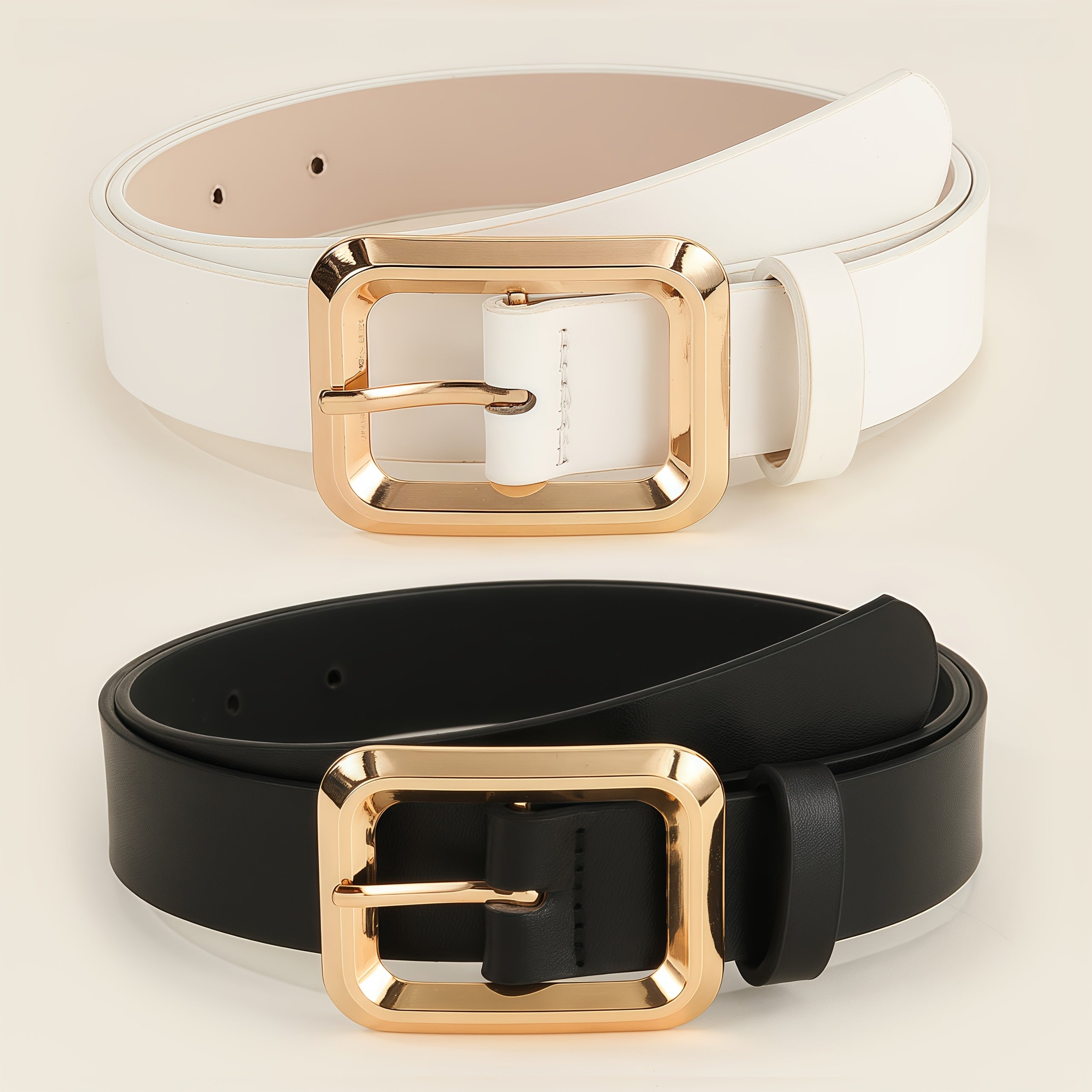 Square metal buckle women’s belt — handmade, versatile, and suitable for casual or formal outfits