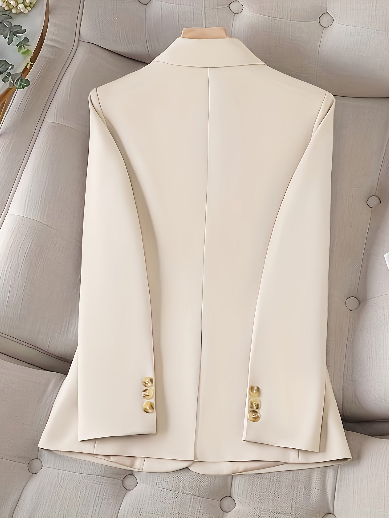 Structured women’s blazer with notch lapel and H-line silhouette, ideal for business, formal, or professional wear