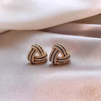 Luxury Rhinestone Mosaic Earrings – Geometric Spiral Design
