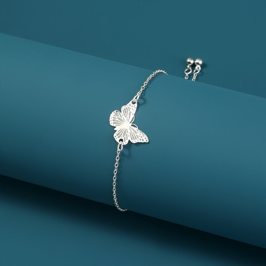 Glow Butterfly Drop Pendant Bracelet
