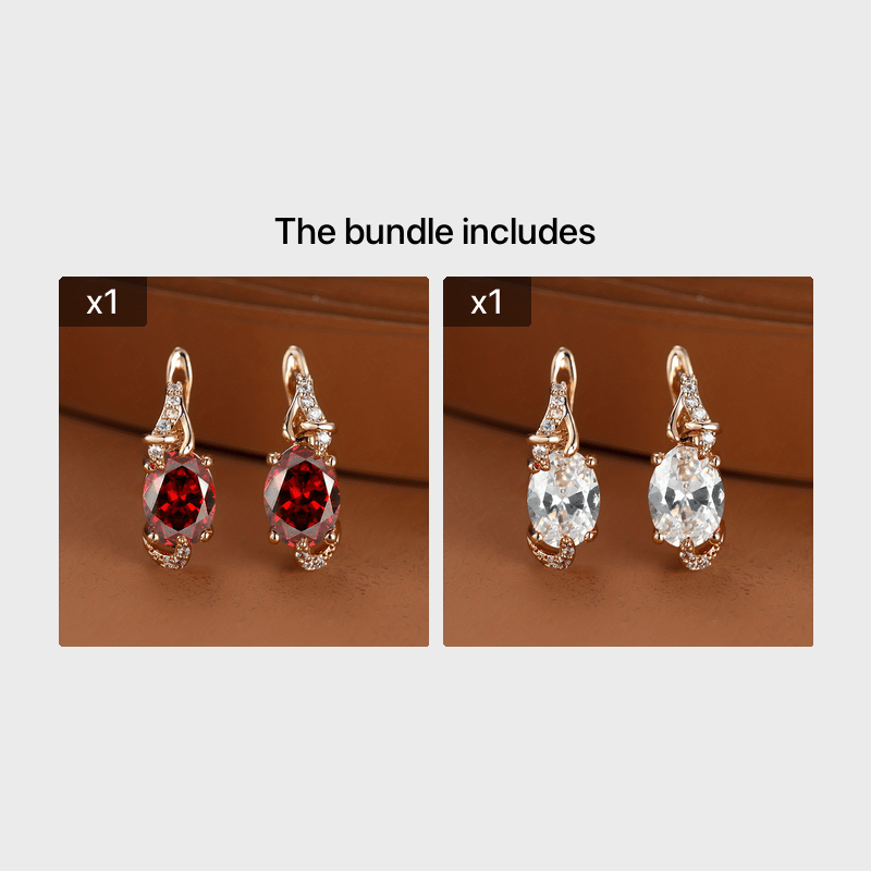 18K Gold Plated Blue Stone Drop Earrings for Women