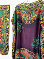 Plus size long kaftan robe with batwing sleeves and scarf, perfect for party and all-season wear