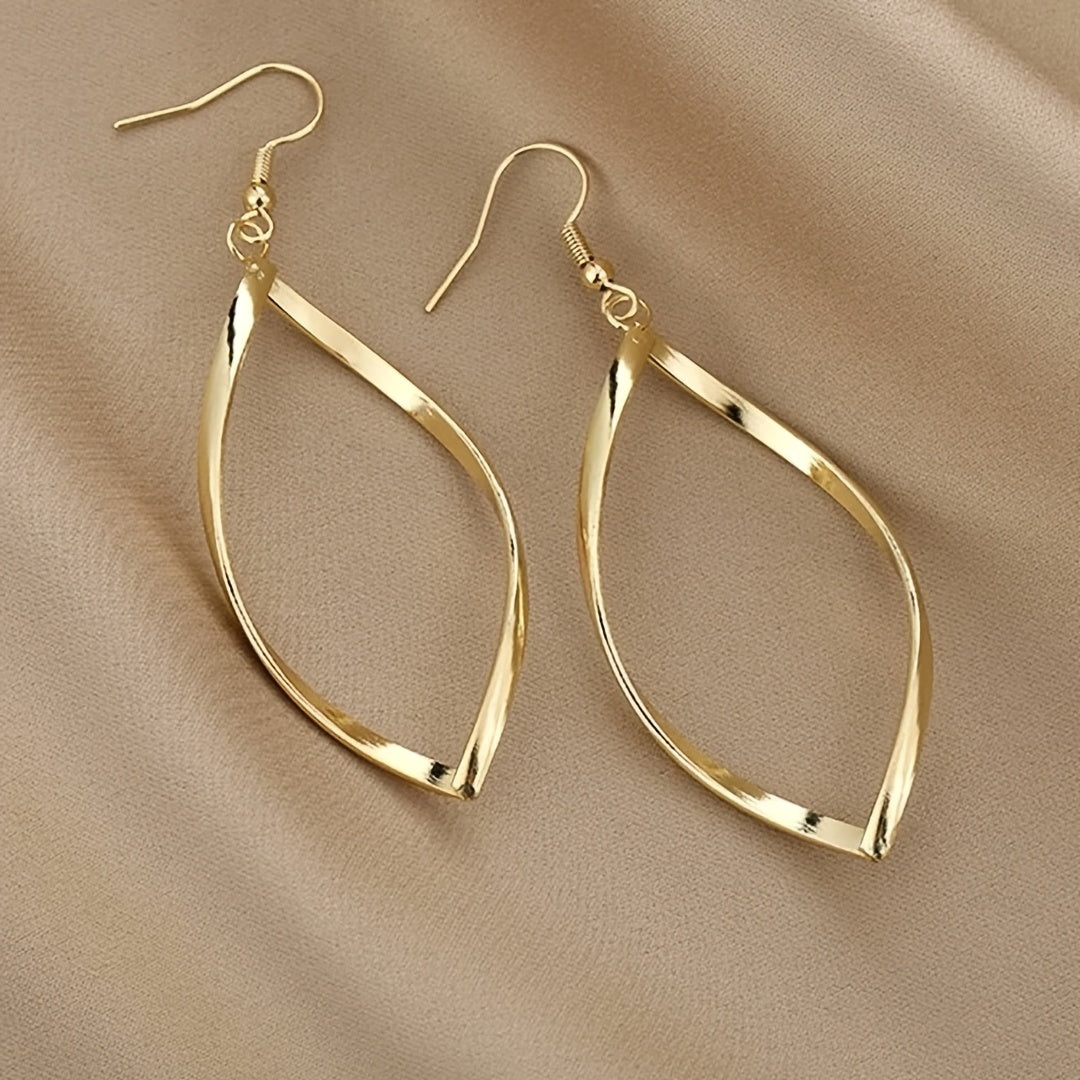 Hollow Twisted Alloy Dangle Earrings