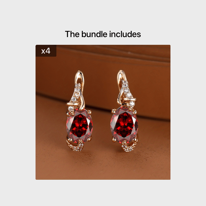 18K Gold Plated Blue Stone Drop Earrings for Women