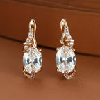 18K Gold Plated Blue Stone Drop Earrings for Women