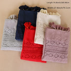 Eid Fashion Tassel Scarf – Hollow Lace Wrap for Women