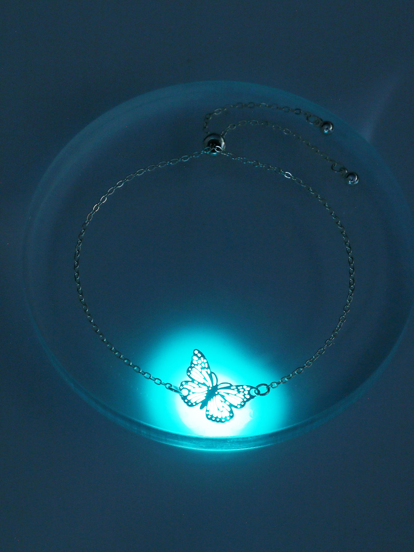 Glow Butterfly Drop Pendant Bracelet