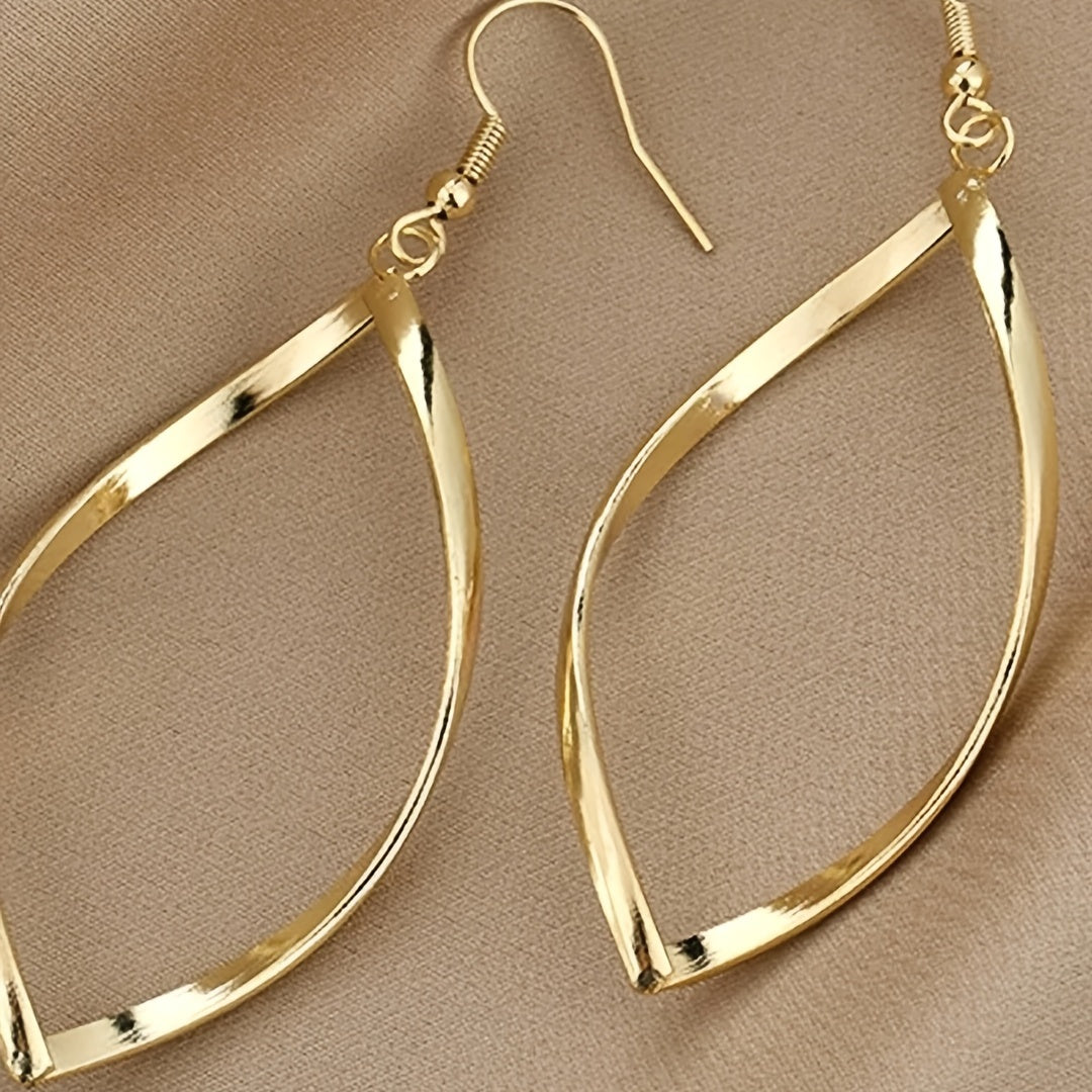 Hollow Twisted Alloy Dangle Earrings