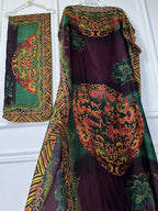 Plus size long kaftan robe with batwing sleeves and scarf, perfect for party and all-season wear