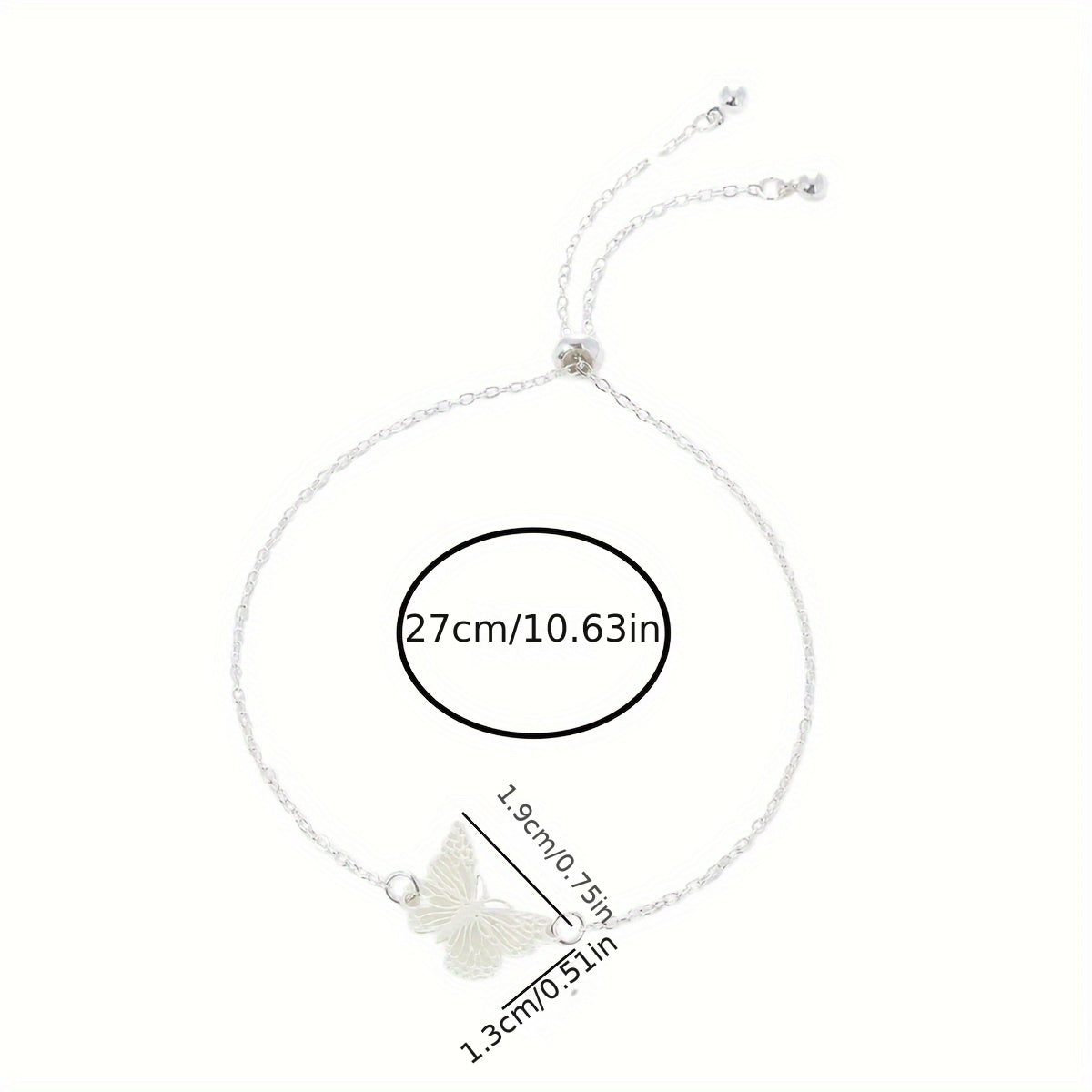 Glow Butterfly Drop Pendant Bracelet