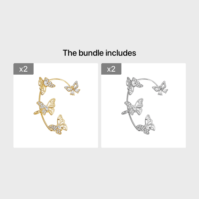 Elegant Butterfly Non-Piercing Ear Cuffs
