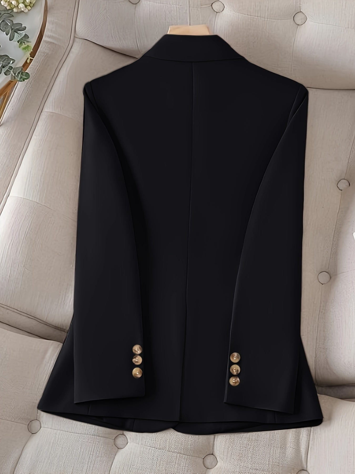 Structured women’s blazer with notch lapel and H-line silhouette, ideal for business, formal, or professional wear