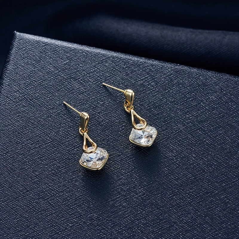 Geometric Square Pendant Necklace & Earrings Set