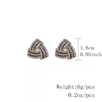 Luxury Rhinestone Mosaic Earrings – Geometric Spiral Design
