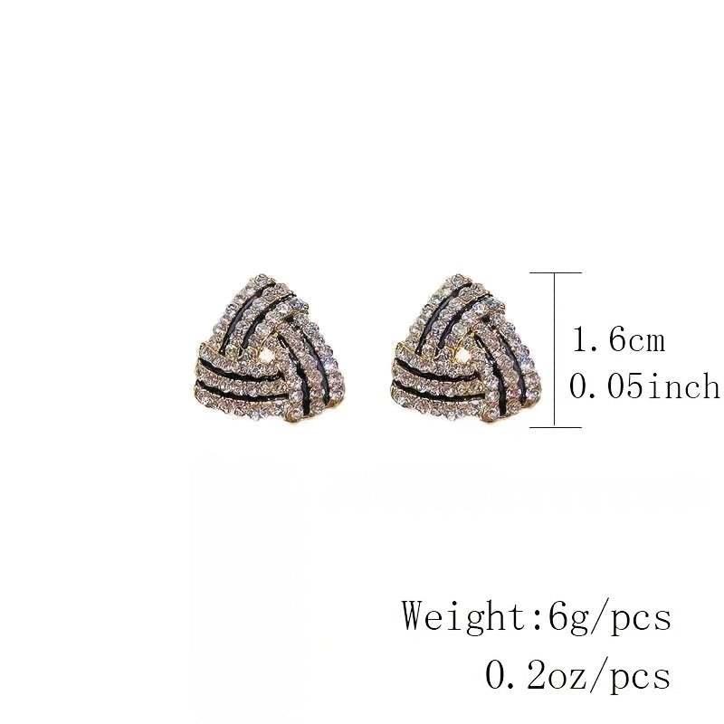 Luxury Rhinestone Mosaic Earrings – Geometric Spiral Design