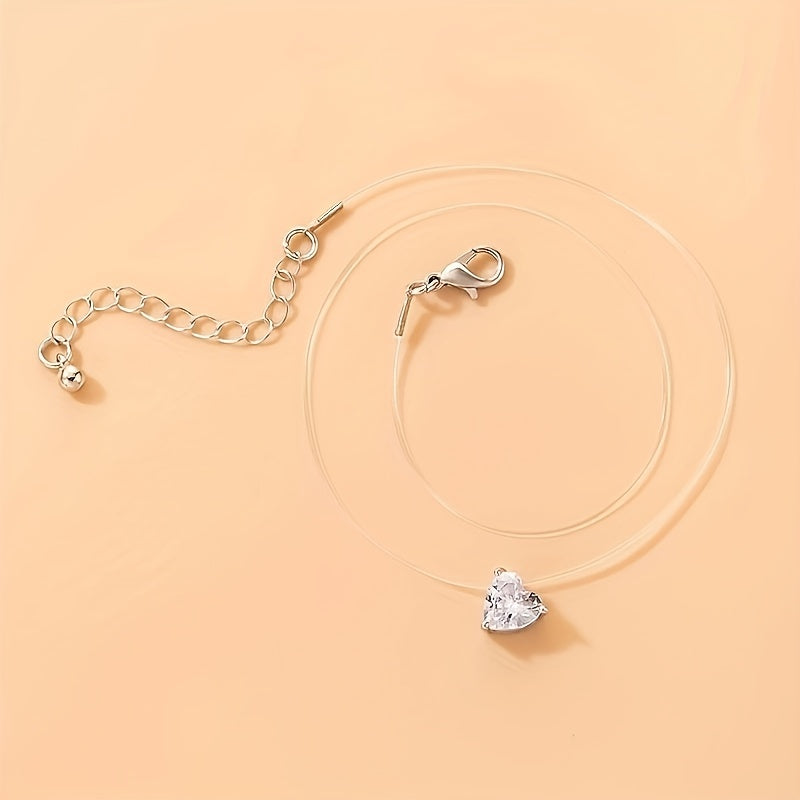 Elegant Heart Imitation Pendant Necklace