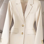 Structured women’s blazer with notch lapel and H-line silhouette, ideal for business, formal, or professional wear
