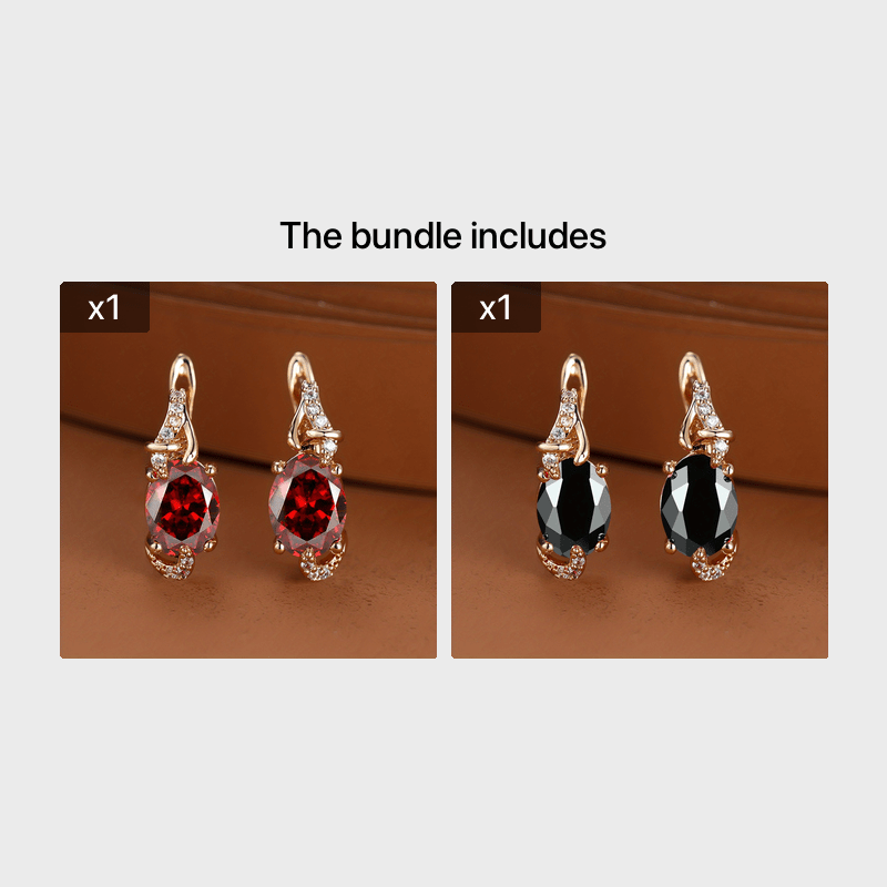 18K Gold Plated Blue Stone Drop Earrings for Women