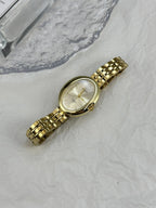 Sleek Women's Quartz Watch – Pigeon Egg Dial & Steel Strap