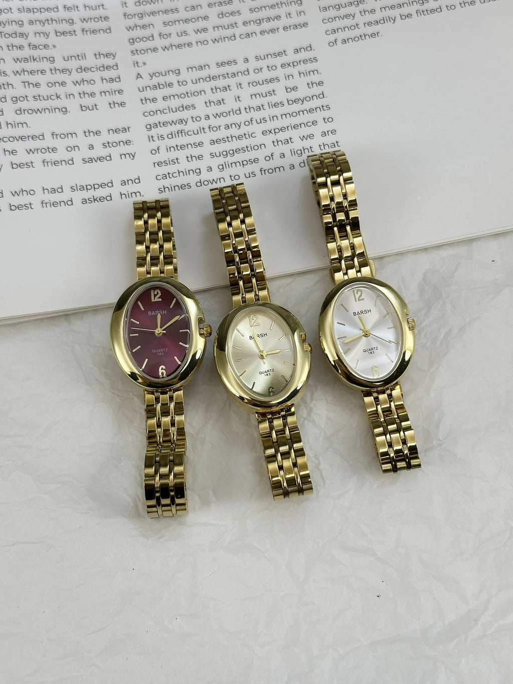 Sleek Women's Quartz Watch – Pigeon Egg Dial & Steel Strap