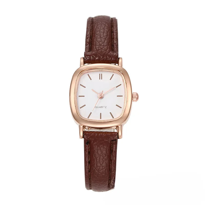 Retro Brown Leather Ladies Watch – Small Vintage Style