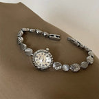 Luxury French Women's Watch – Oval Dial & Metallic Finish