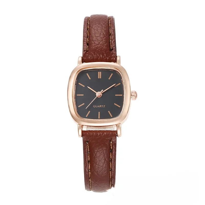 Retro Brown Leather Ladies Watch – Small Vintage Style