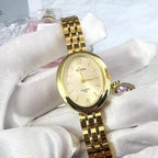 Sleek Women's Quartz Watch – Pigeon Egg Dial & Steel Strap