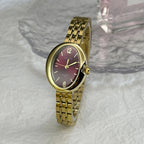 Sleek Women's Quartz Watch – Pigeon Egg Dial & Steel Strap