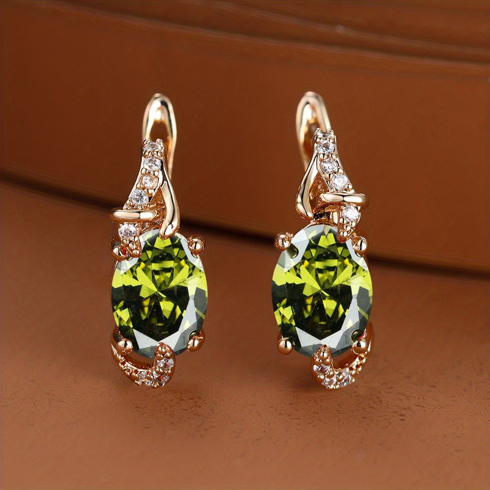 18K Gold Plated Blue Stone Drop Earrings for Women