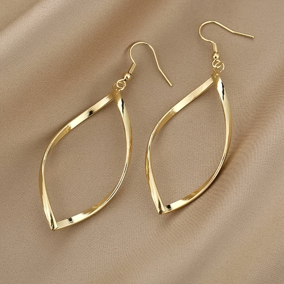 Hollow Twisted Alloy Dangle Earrings