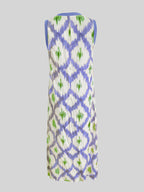 Sleeveless V-neck boho dress with loose fit and patchwork detail, perfect for casual and vacation wear