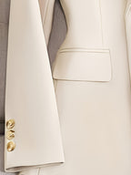 Structured women’s blazer with notch lapel and H-line silhouette, ideal for business, formal, or professional wear