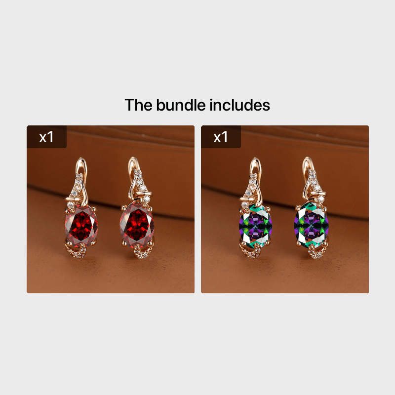 18K Gold Plated Blue Stone Drop Earrings for Women