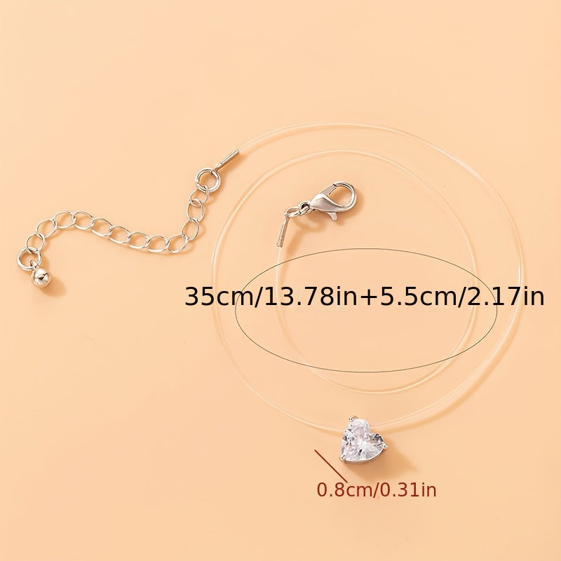 Elegant Heart Imitation Pendant Necklace