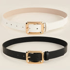 Square metal buckle women’s belt — handmade, versatile, and suitable for casual or formal outfits