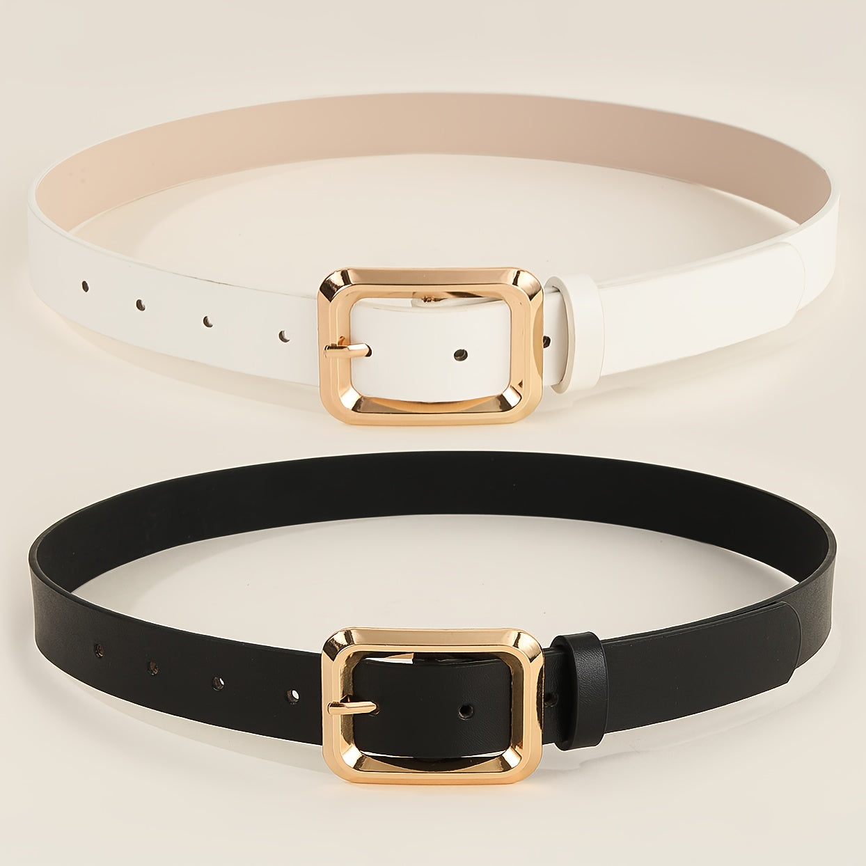 Square metal buckle women’s belt — handmade, versatile, and suitable for casual or formal outfits