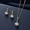 Geometric Square Pendant Necklace & Earrings Set