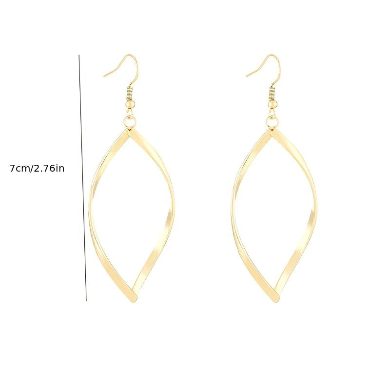 Hollow Twisted Alloy Dangle Earrings