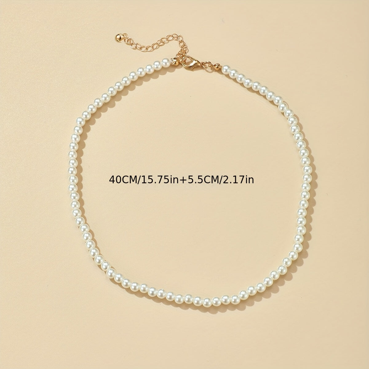 Elegant Faux Pearl Choker Necklace