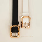 Square metal buckle women’s belt — handmade, versatile, and suitable for casual or formal outfits