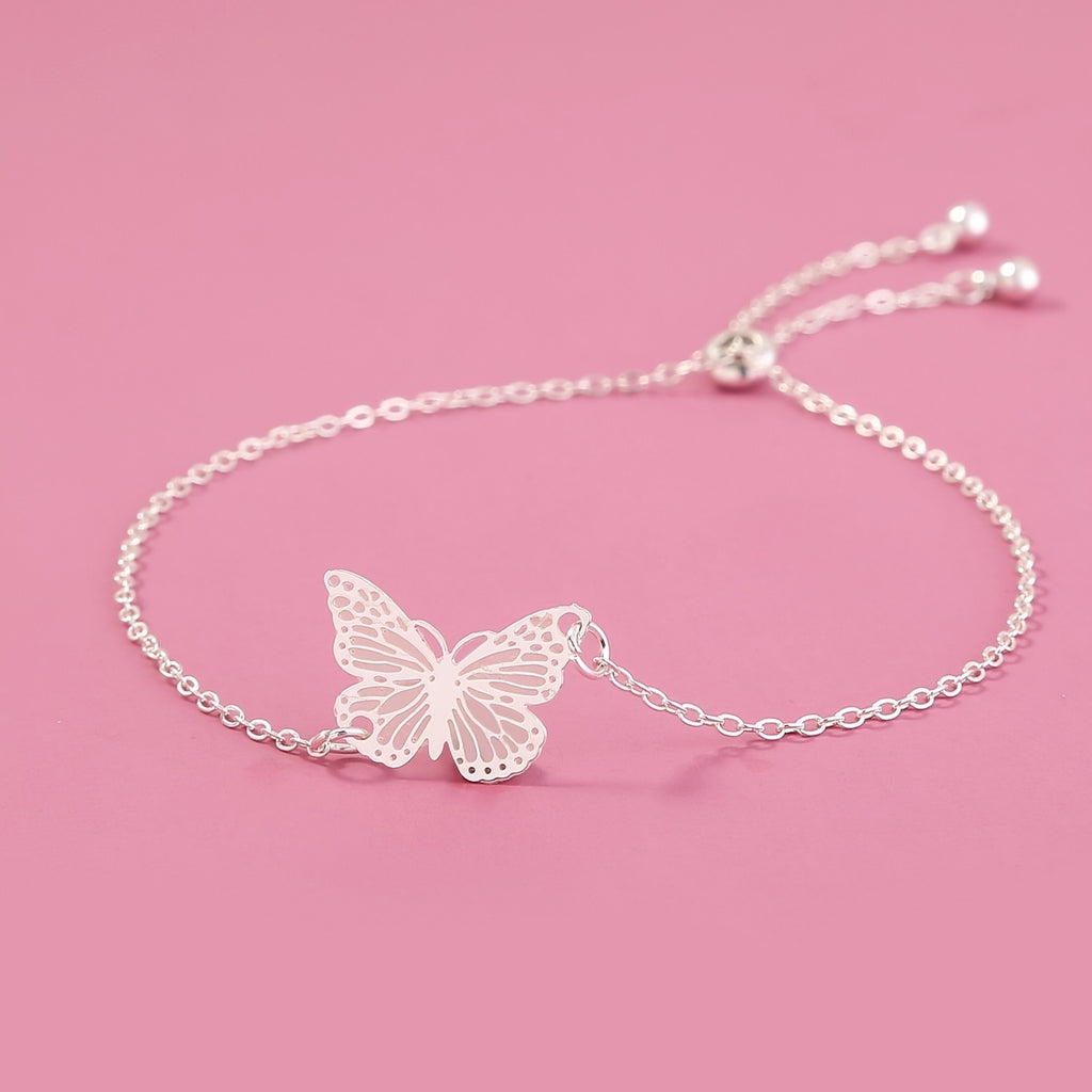 Glow Butterfly Drop Pendant Bracelet