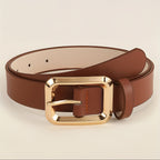 Square metal buckle women’s belt — handmade, versatile, and suitable for casual or formal outfits