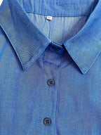 Solid maxi dress with button-front and long sleeves — casual, elegant, and comfortable