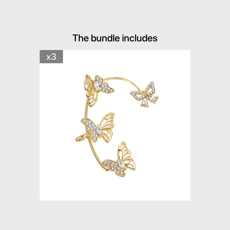 Elegant Butterfly Non-Piercing Ear Cuffs
