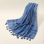 Eid Fashion Tassel Scarf – Hollow Lace Wrap for Women